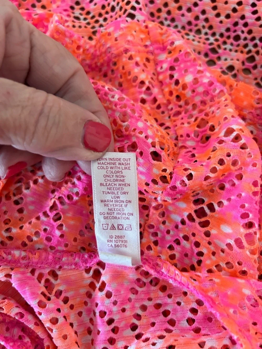 Justice Pink and Orange Girls Eyelet Swim Cover-Up. Size 8